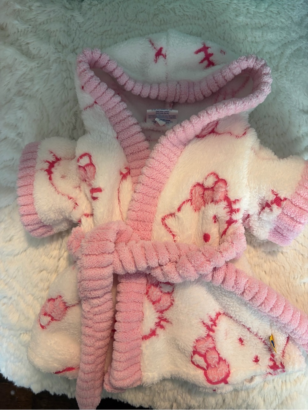 Build-A-Bear BAB Hello Kitty Stuffed Animal Accessory Bath Robe Cozy Cute Fluffy
